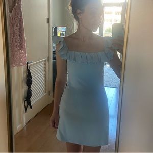 French Connection Ruffle Neck Mini Dress